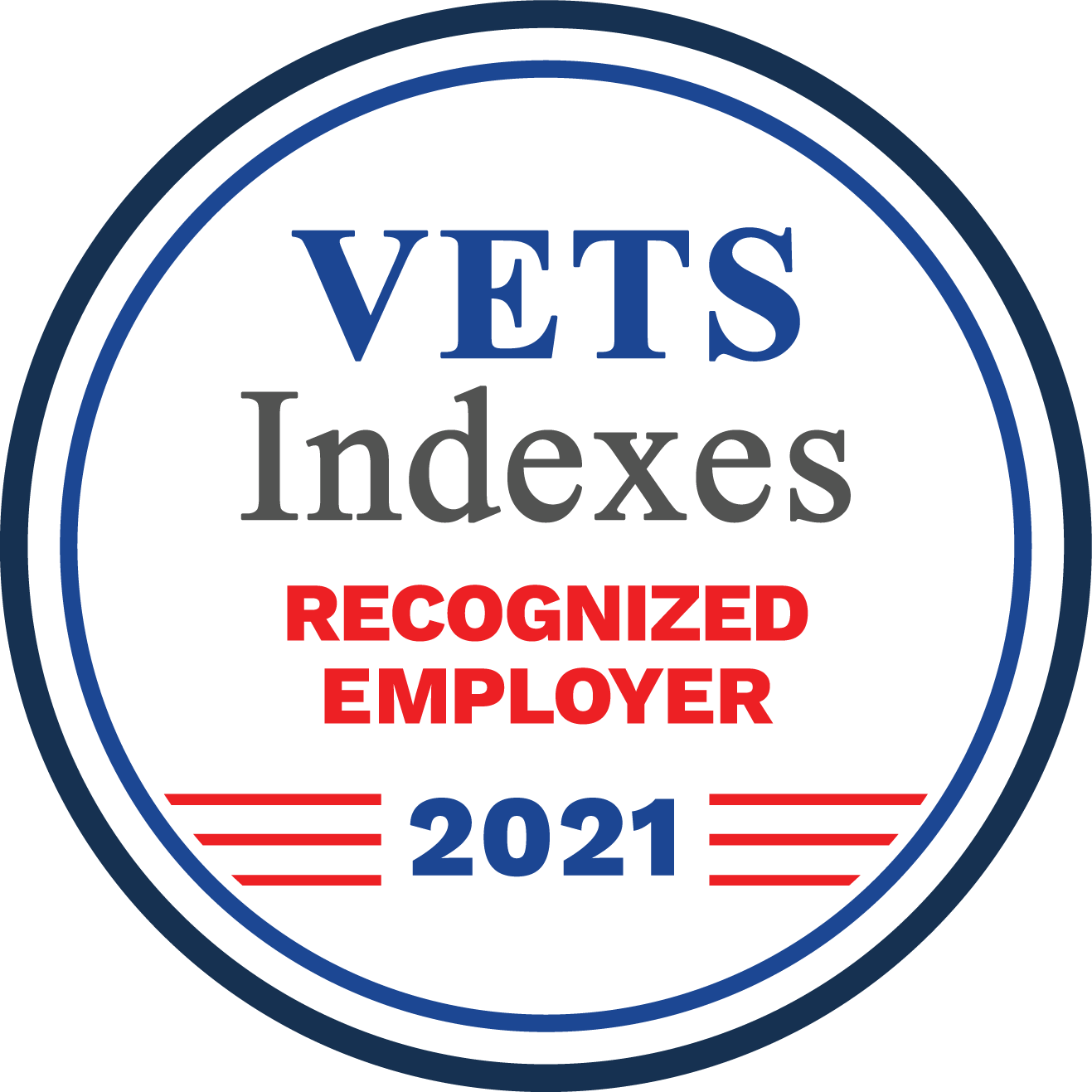 Vets Indexes Recognized Employer 2021 emblem