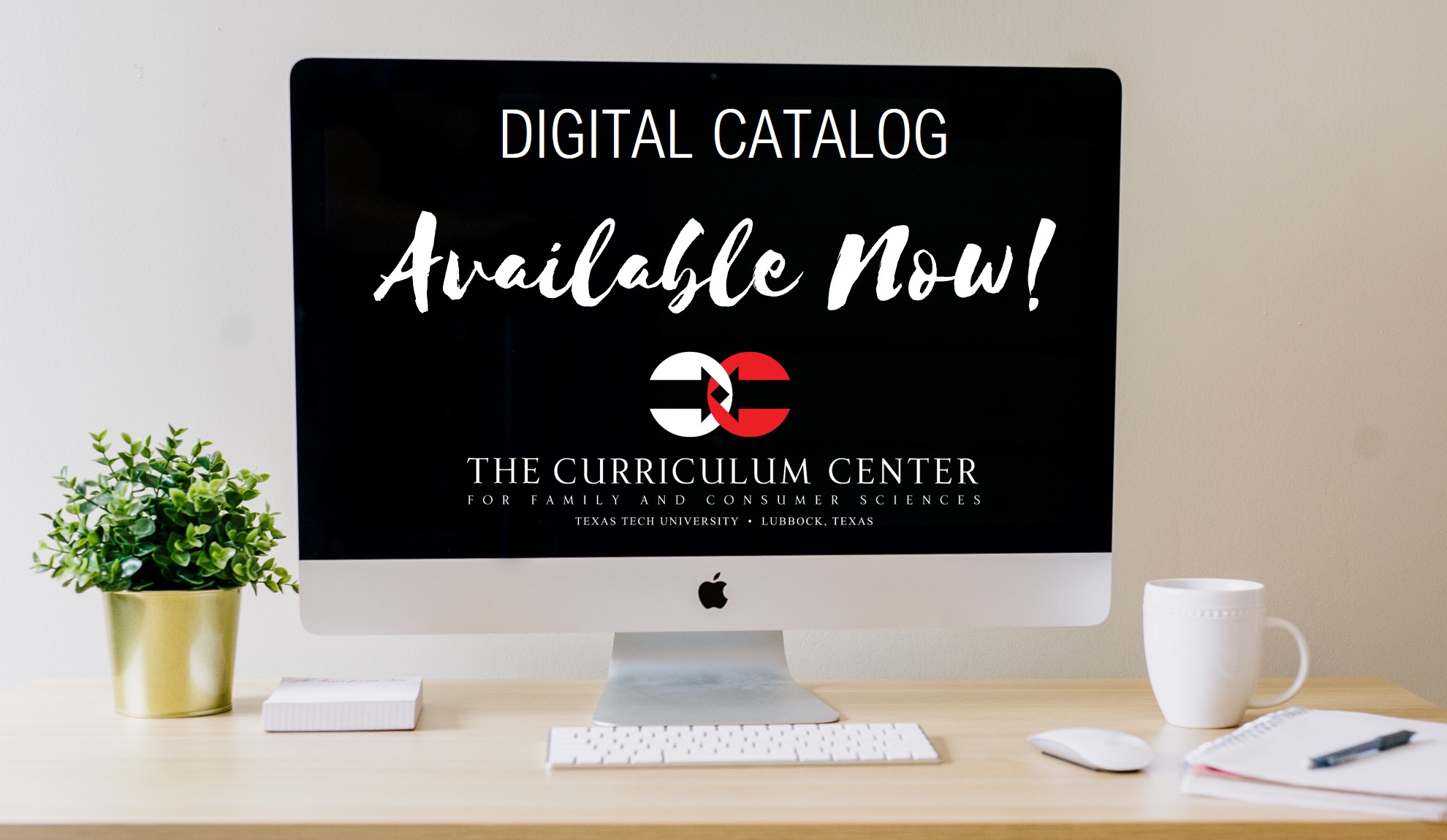 Image of laptop with text stating Digital Catalog Available Now