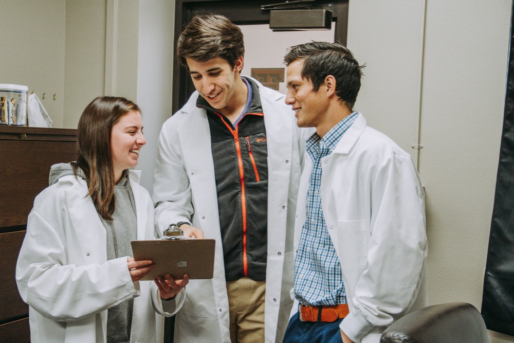 Researchers discussing