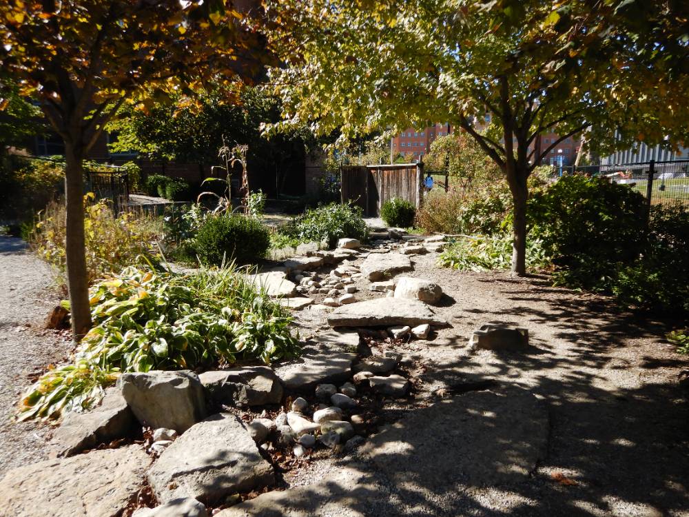 Image of a bed of rock in an outdoor learning environment