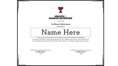 COHS Certificate Template
