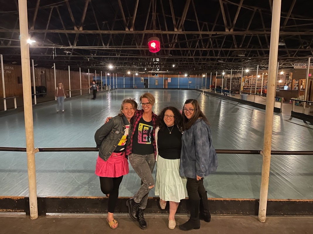 HDFS faculty, graduate students, and staff at the roller rink