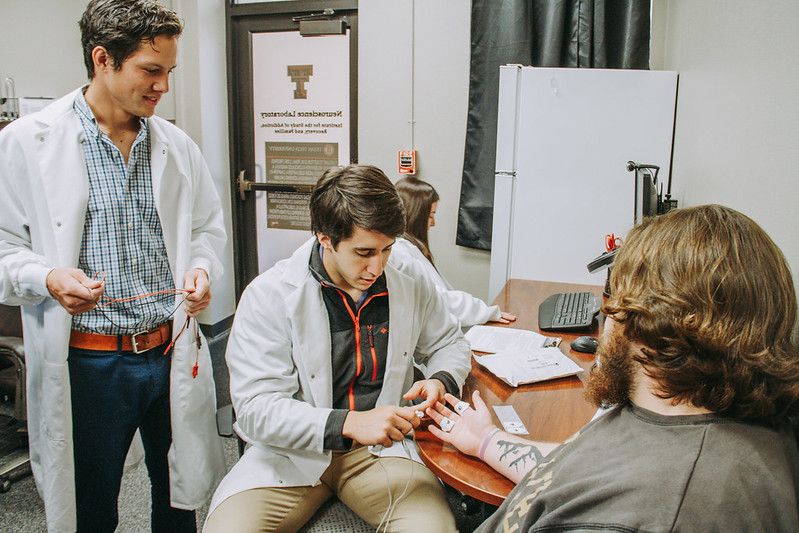 Community Family and Addiction Sciences Students in Lab