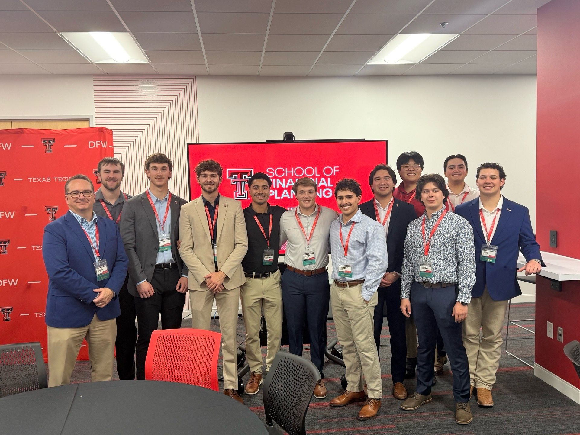 Small group of Texas Tech PFP students attending Spring Career Days in DFW