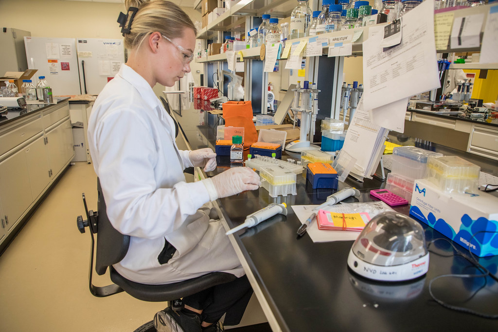 Marleigh in the lab.