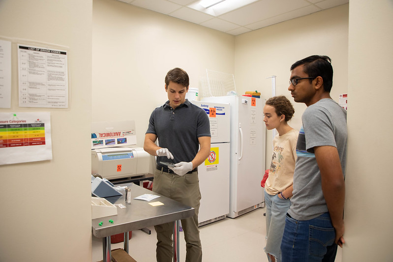 Casen teaching lab students.