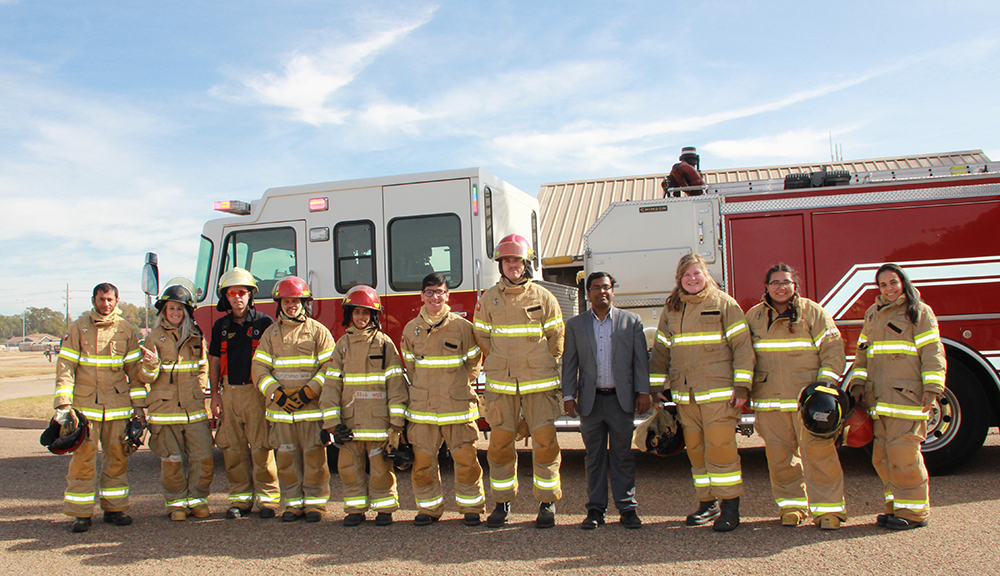 Dr. Suman Chowdhury Conducts Firefighting Helmet Research