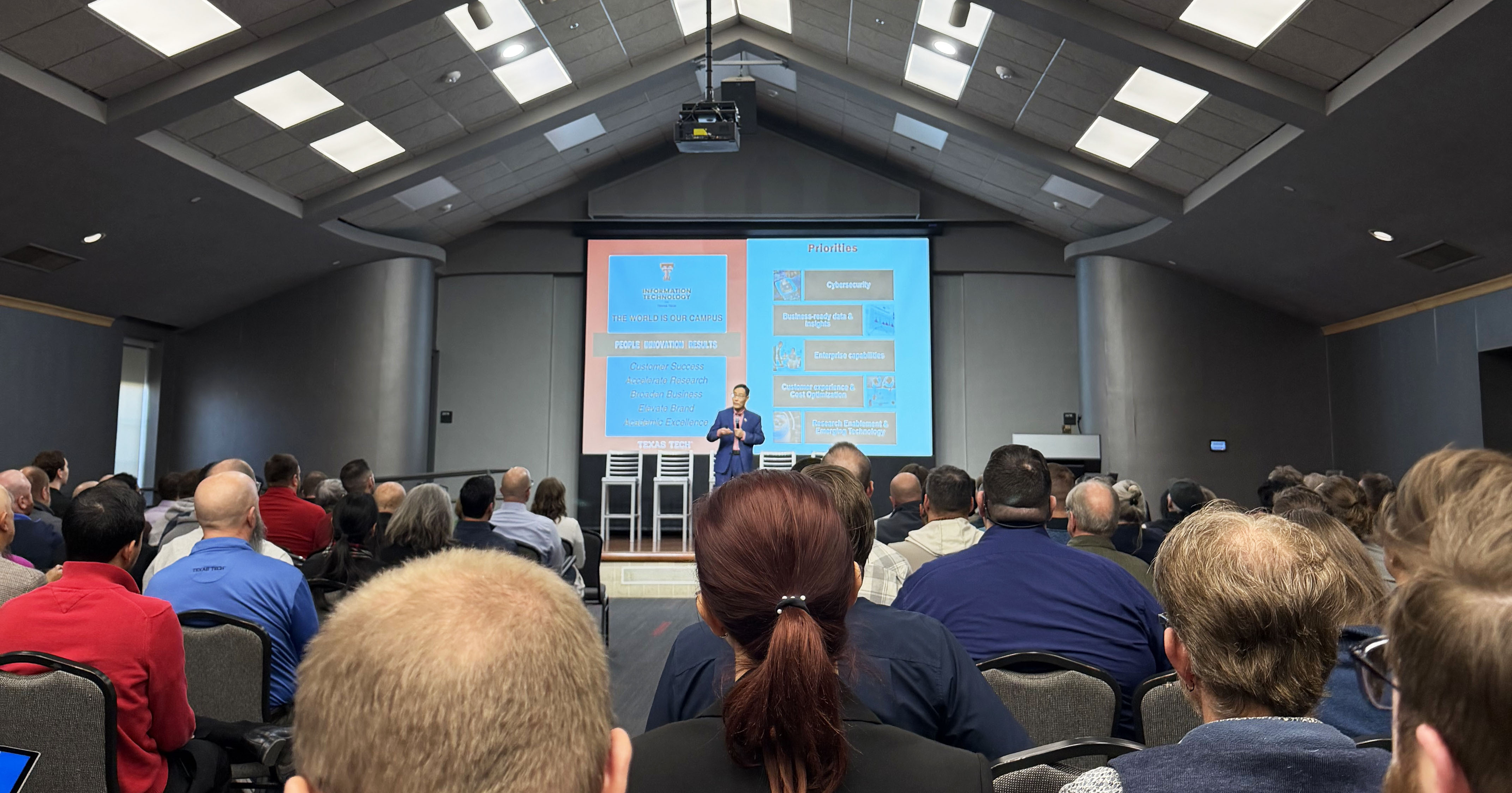 IT leadership presenting transparency initiatives at the 2026 CIO Town Hall.