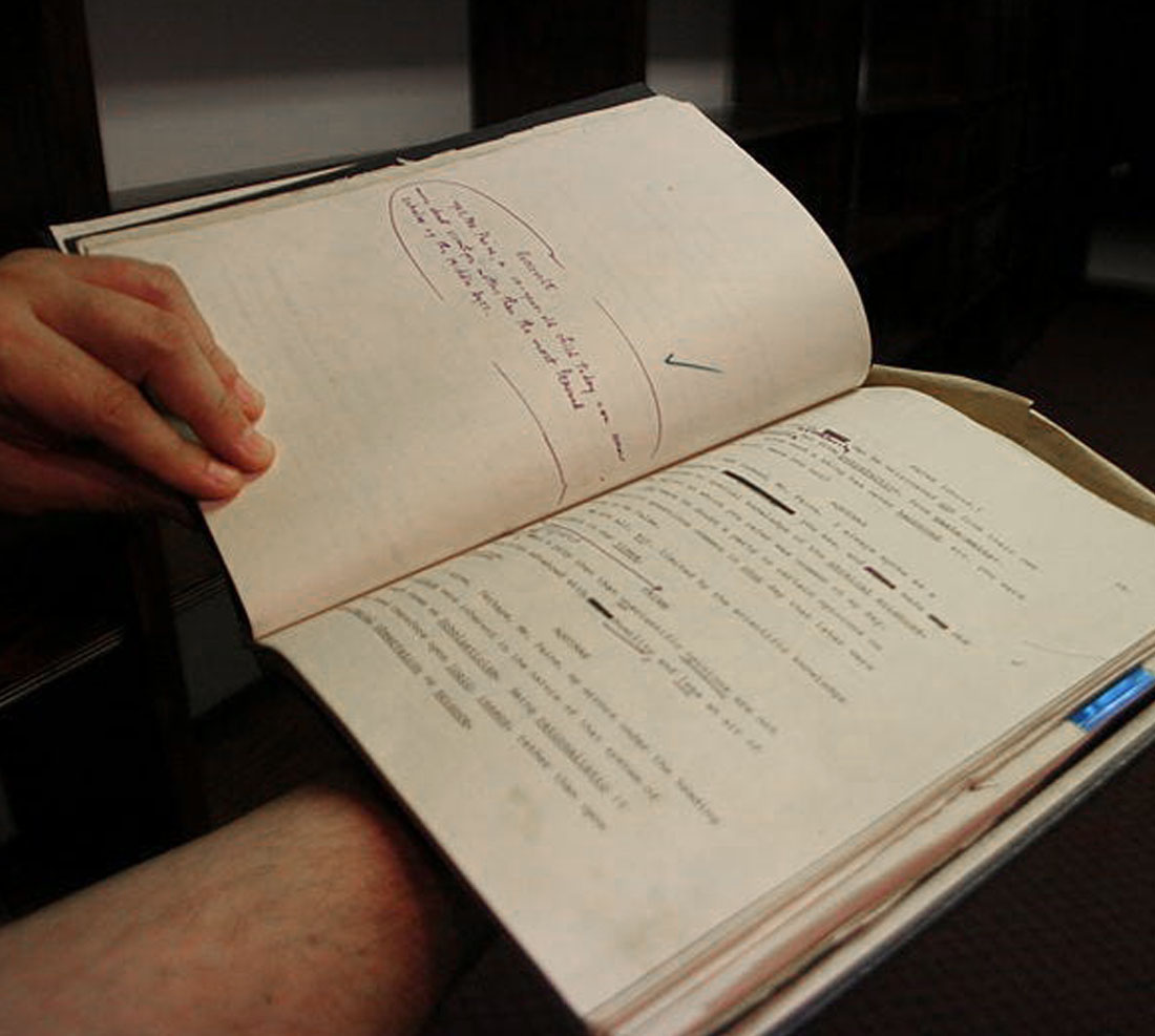 TTU Student holding a script