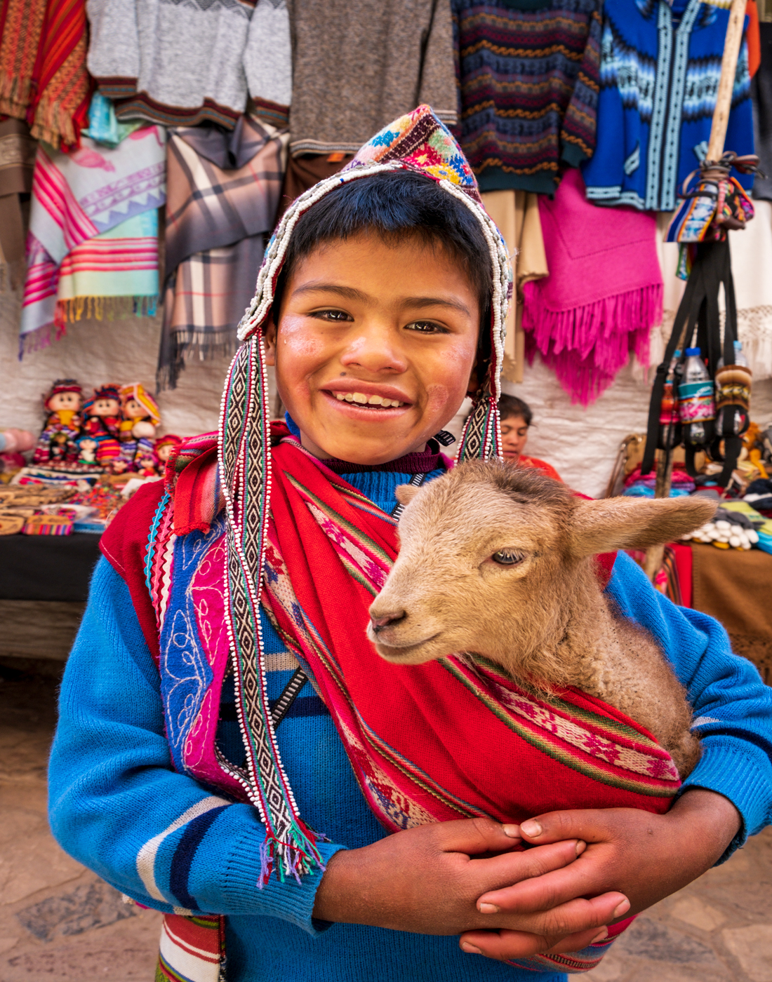 Dee Darius Sams: Peruvian Boy and his Lamb - Sacred Valley, Peru