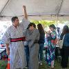 Trying on a Japanese Yukata