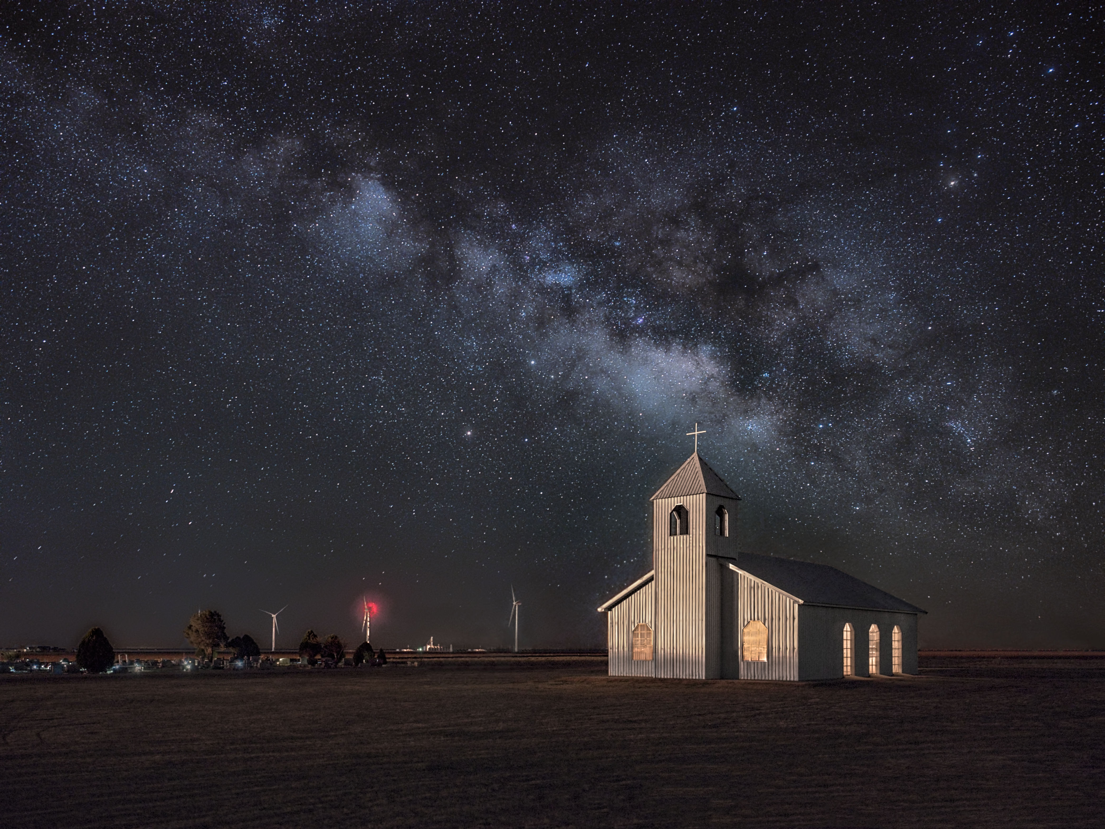 Nighttime At The Chapel - Ralls, Texas - James Clinich