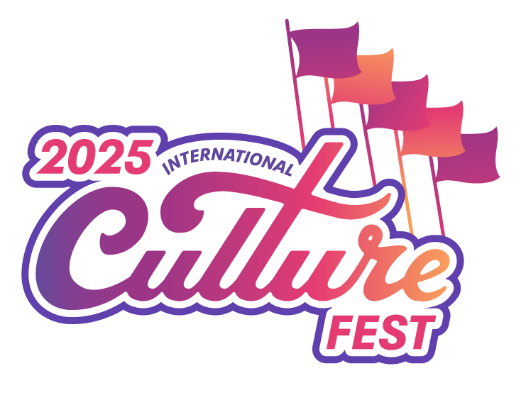 Colorful Culture Fest Logo with Flags