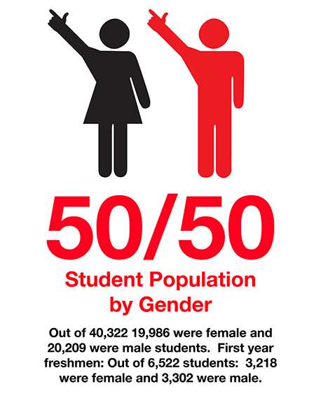 50/50 Student Population by Gender