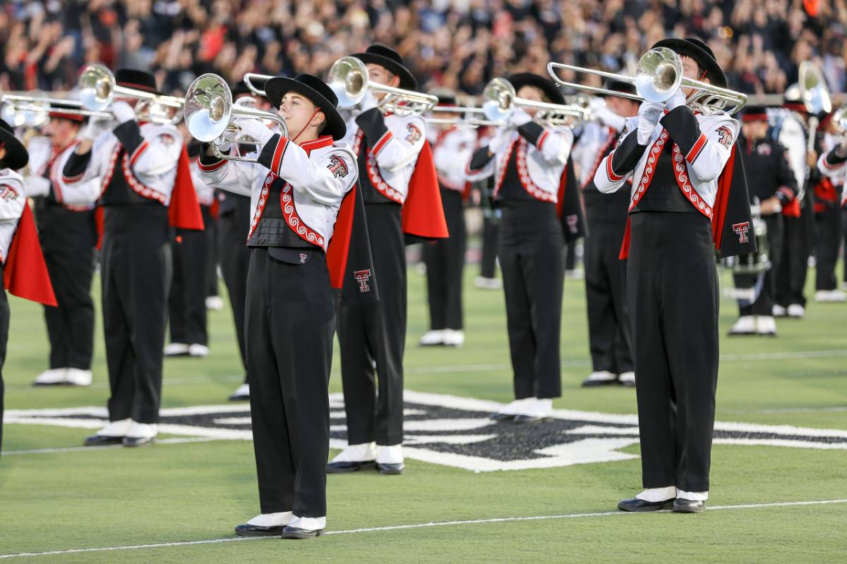 Texas Tech Goin' Band Goin' Band playing at a football game