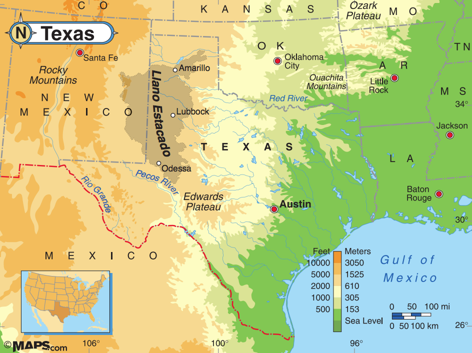 Map of the llano