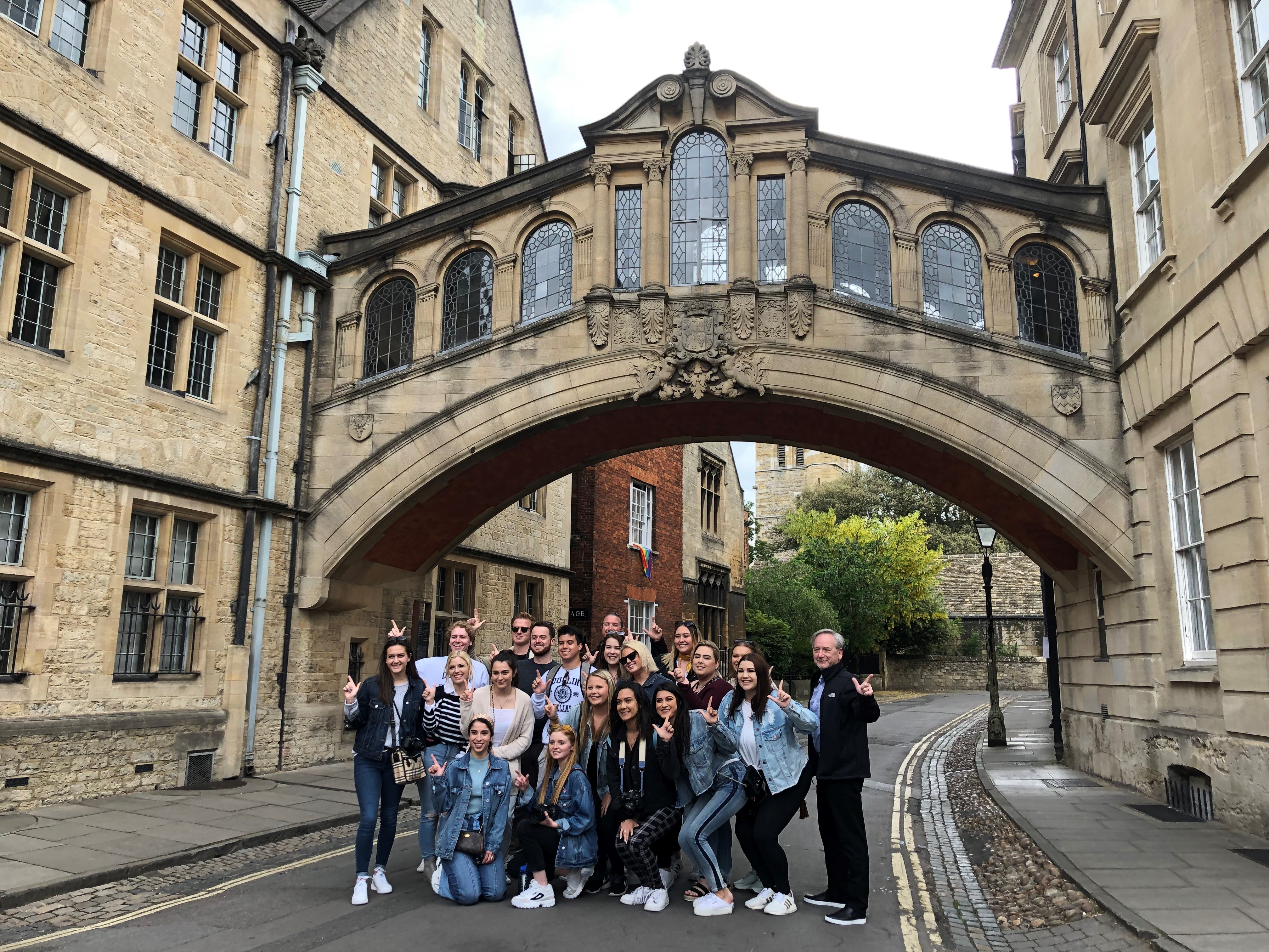 Texas Tech agriculture students in Belize Students standing in England