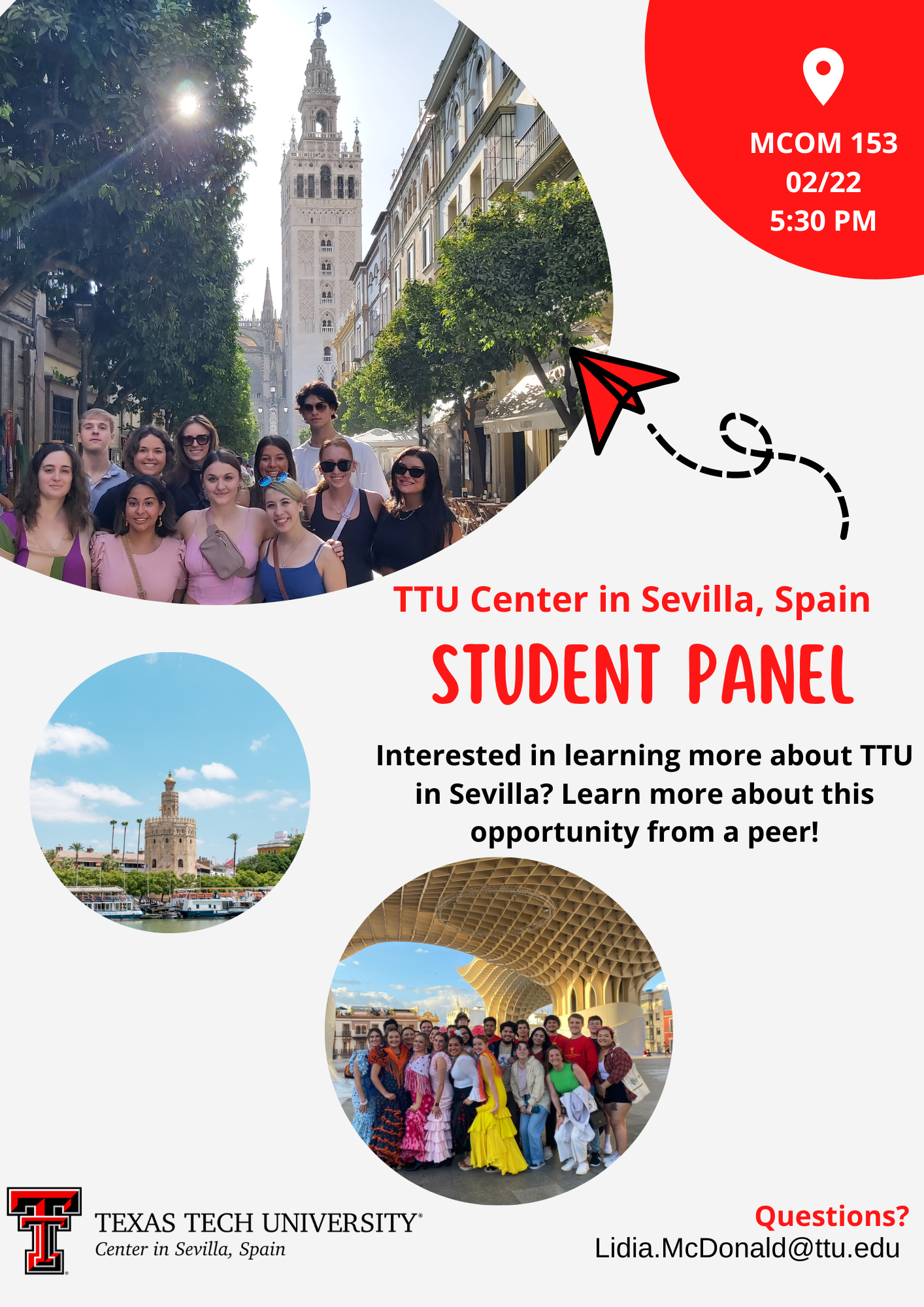Feb 22: Attend a TTU Center in Sevilla Student Panel
