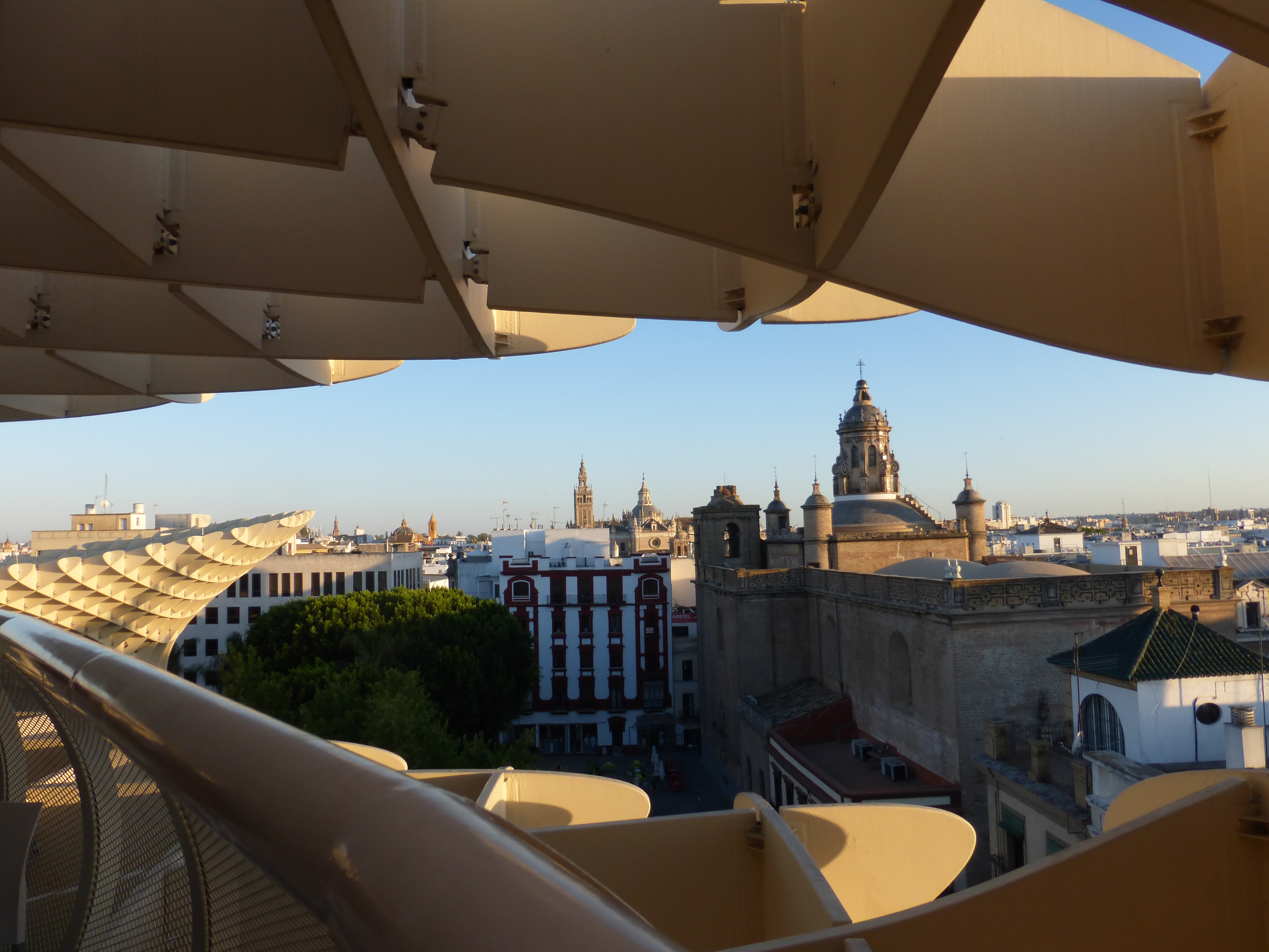 View of the skyline of Sevilla from Las Setas, an art installation in the City Center