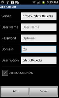 Enter username and domain