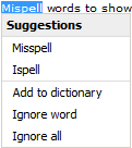 Spelling suggestions