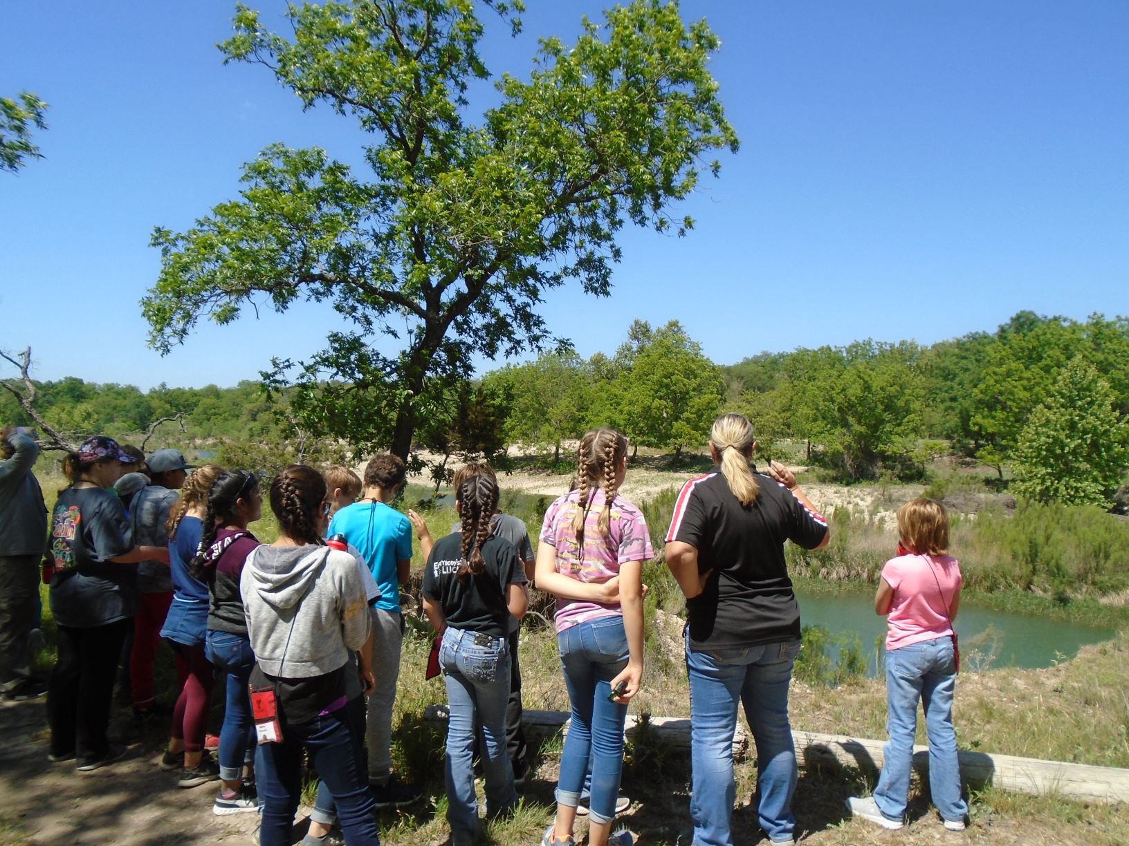 Melody with kids at The Outdoor School in Junction