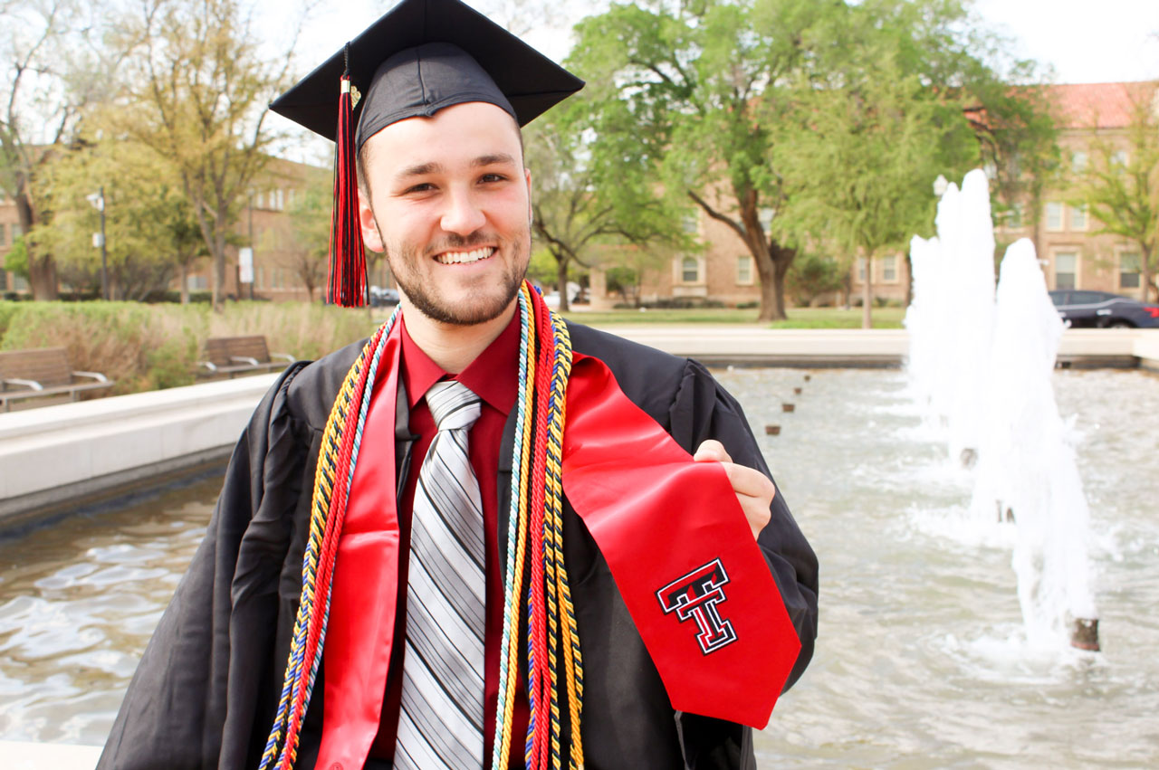 Bruno Helmer, a TTU K-12 graduate from Brazil, transferred to and graduated from Texas Tech University.