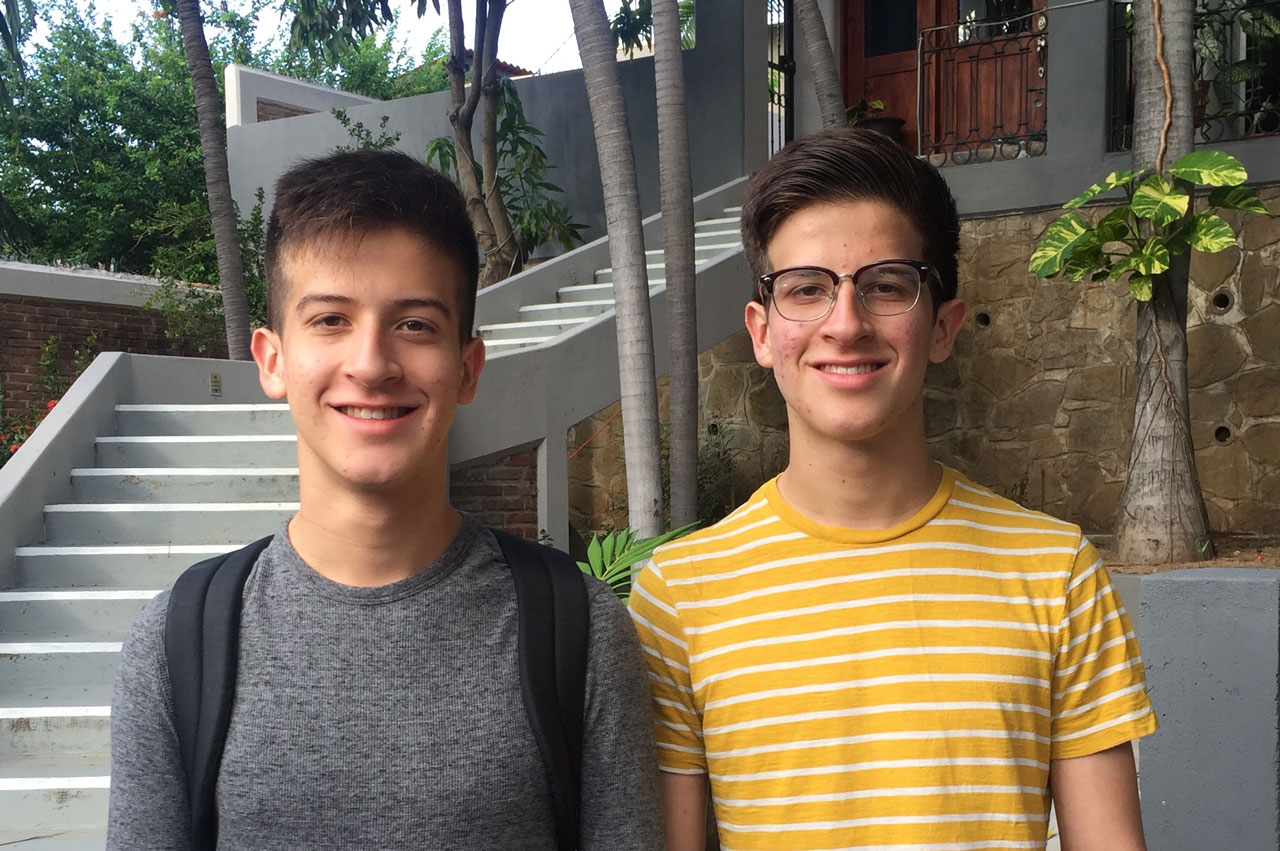 Bruno Helmer at his 2013 high school graduation ceremony. Daniel (left) and Joshua (right), who finished high school through TTU K-12 in 2017 while living in Mexico, transferred to and are attending Texas Tech University.