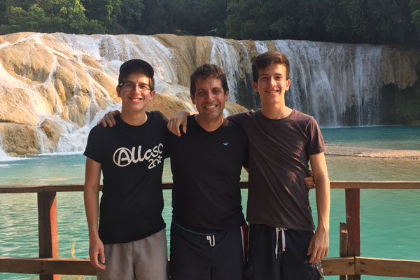 Joshua and Daniel with their dad Lee. Joshua and Daniel with their dad Lee.