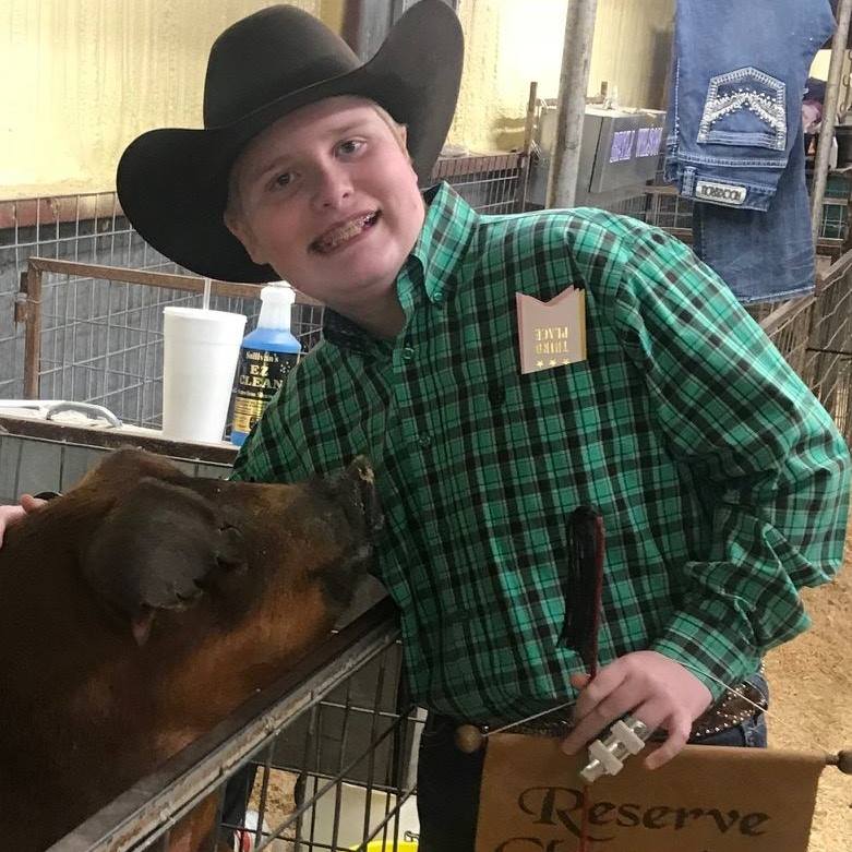 Dean Brister with one of his show animals.