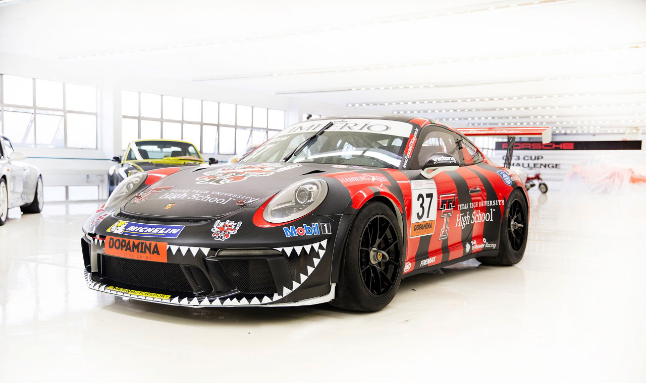 Guilherme Reischl's car representing TTU K-12 in the Porsche GT3 Cup Brasil.