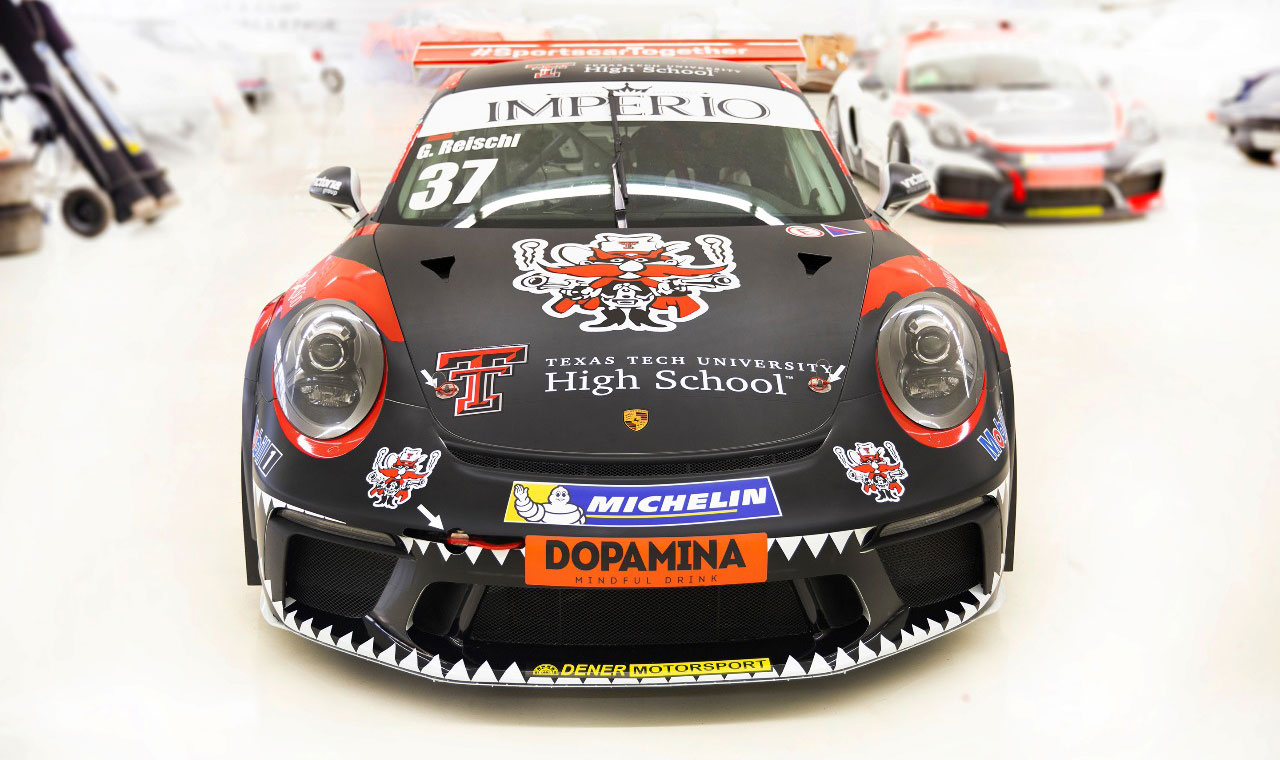 Guilherme Reischl's car representing TTU K-12 in the Porsche GT3 Cup Brasil.