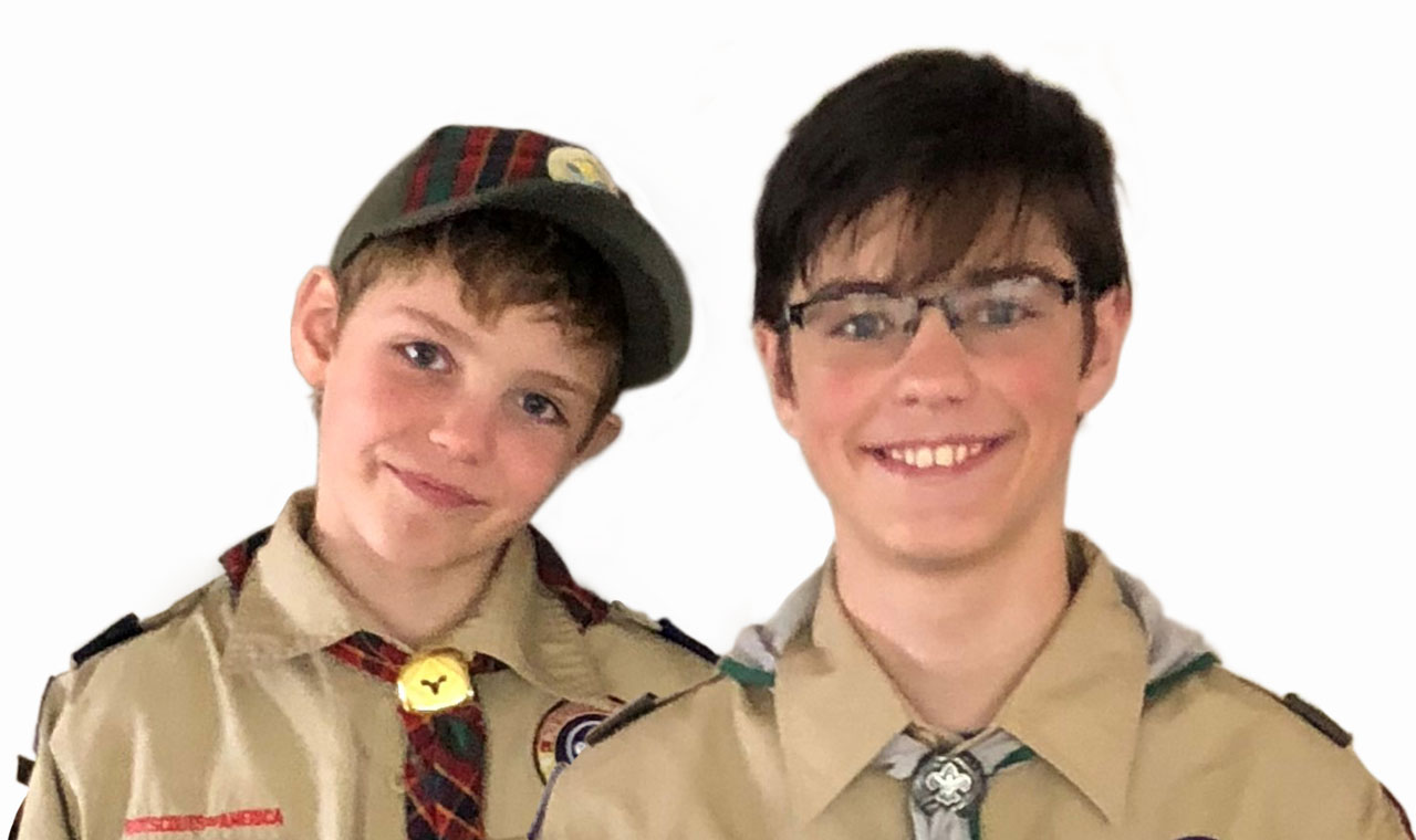 Travis and Wesley Vinson are both active in Scouts BSA.