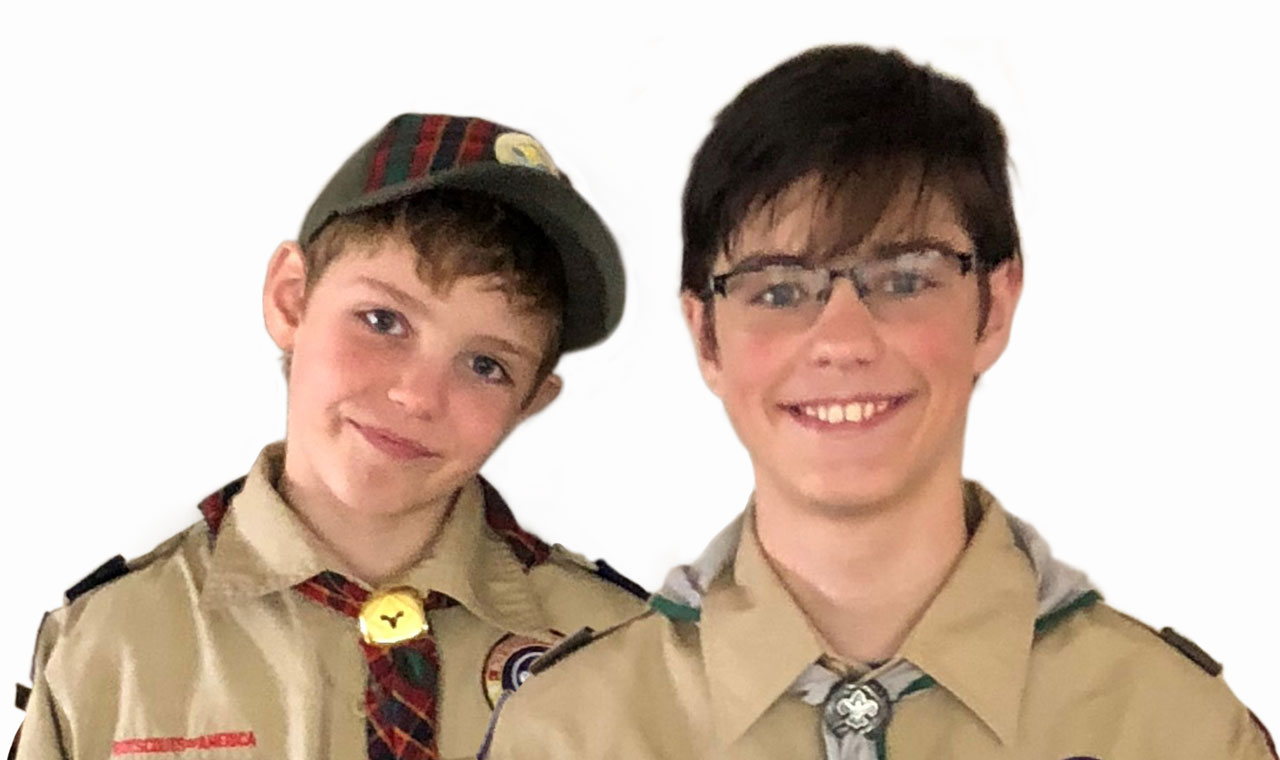 Travis and Wesley Vinson are both active in Scouts BSA. Travis and Wesley Vinson are both active in Scouts BSA.