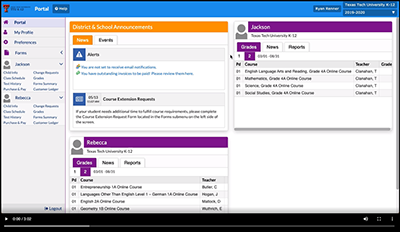 A screenshot on the Focus portal page