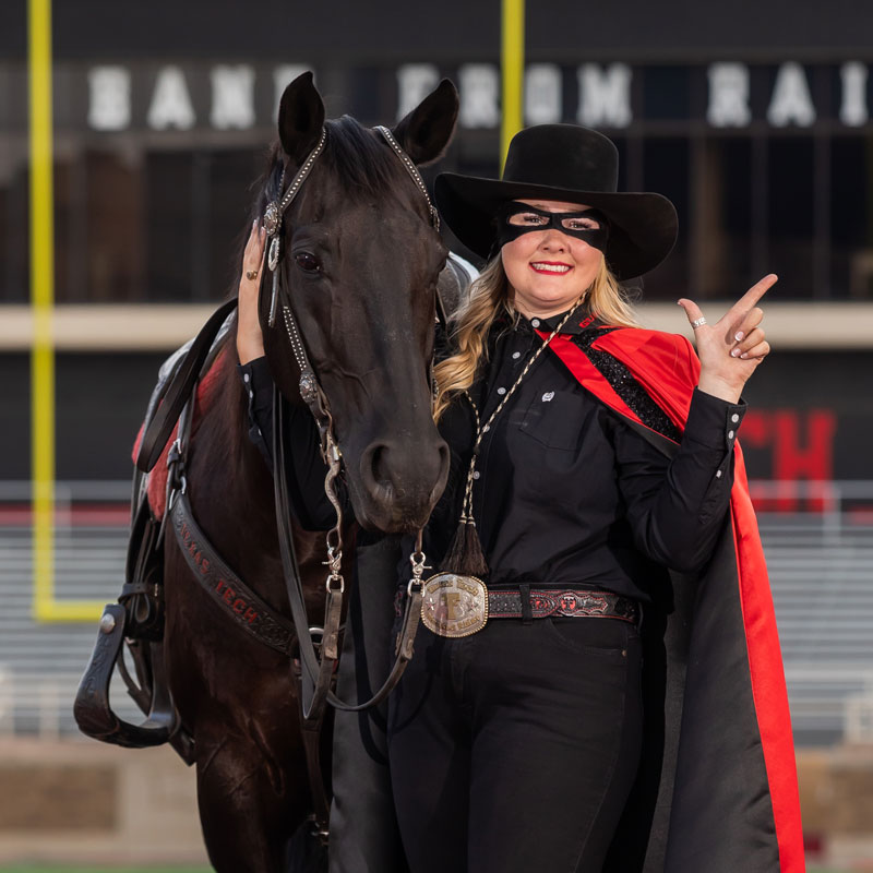 Ashley Adams, TTU K-12 Class of 2014 and Texas Tech's 60th Masked Rider.