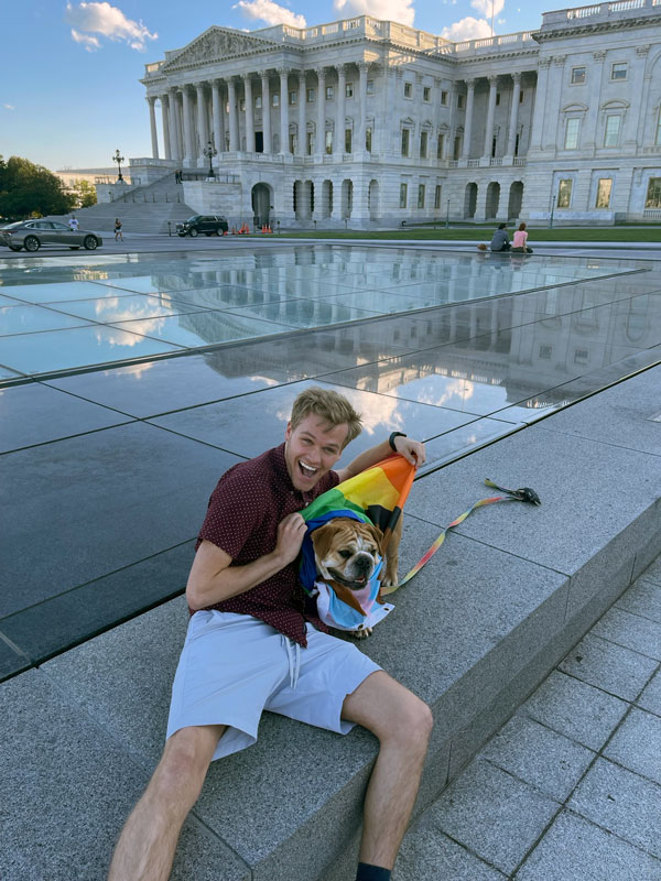Kobe with dog in Washington, D.C.