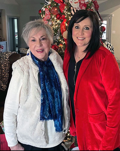 Paige Barnes with her mother.