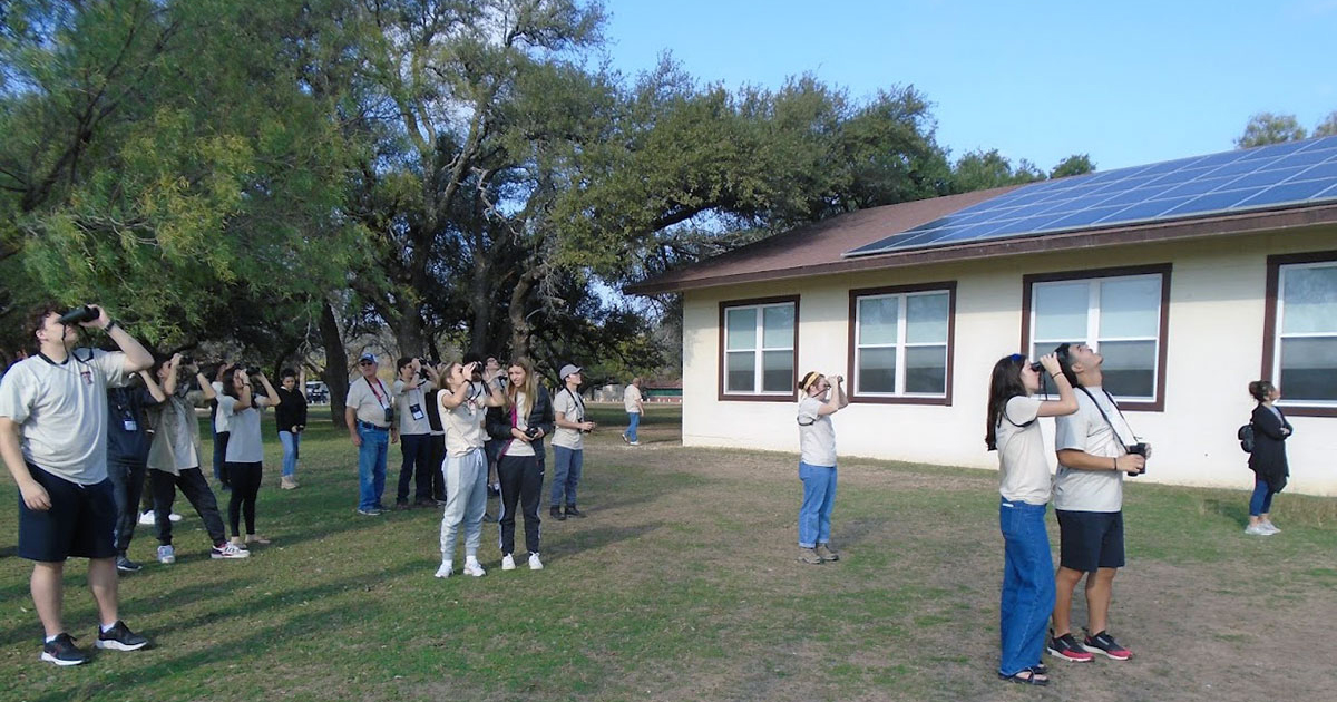 Students study birds Texas Tech’s Junction center.