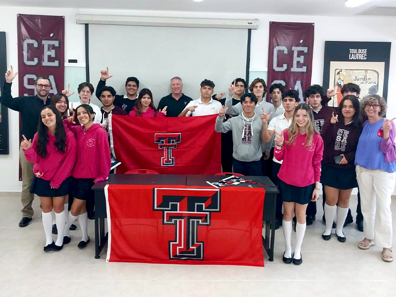Instituto Césare students showing TTU pride