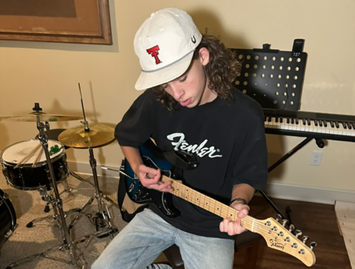 With the flexibility they have through Texas Tech K-12. Ethan spends time on his music.