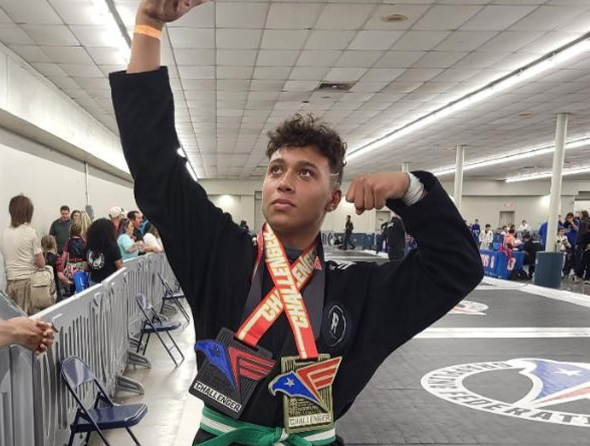 Jaxon competes in Brazilian jiu-jitsu