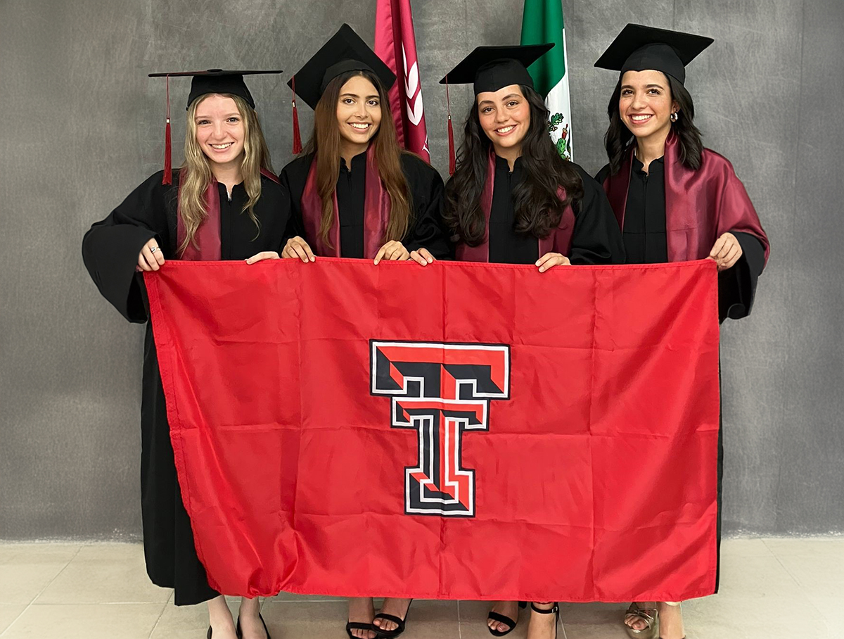 Four graduates from Instituto Césare in Cancun collected their diplomas