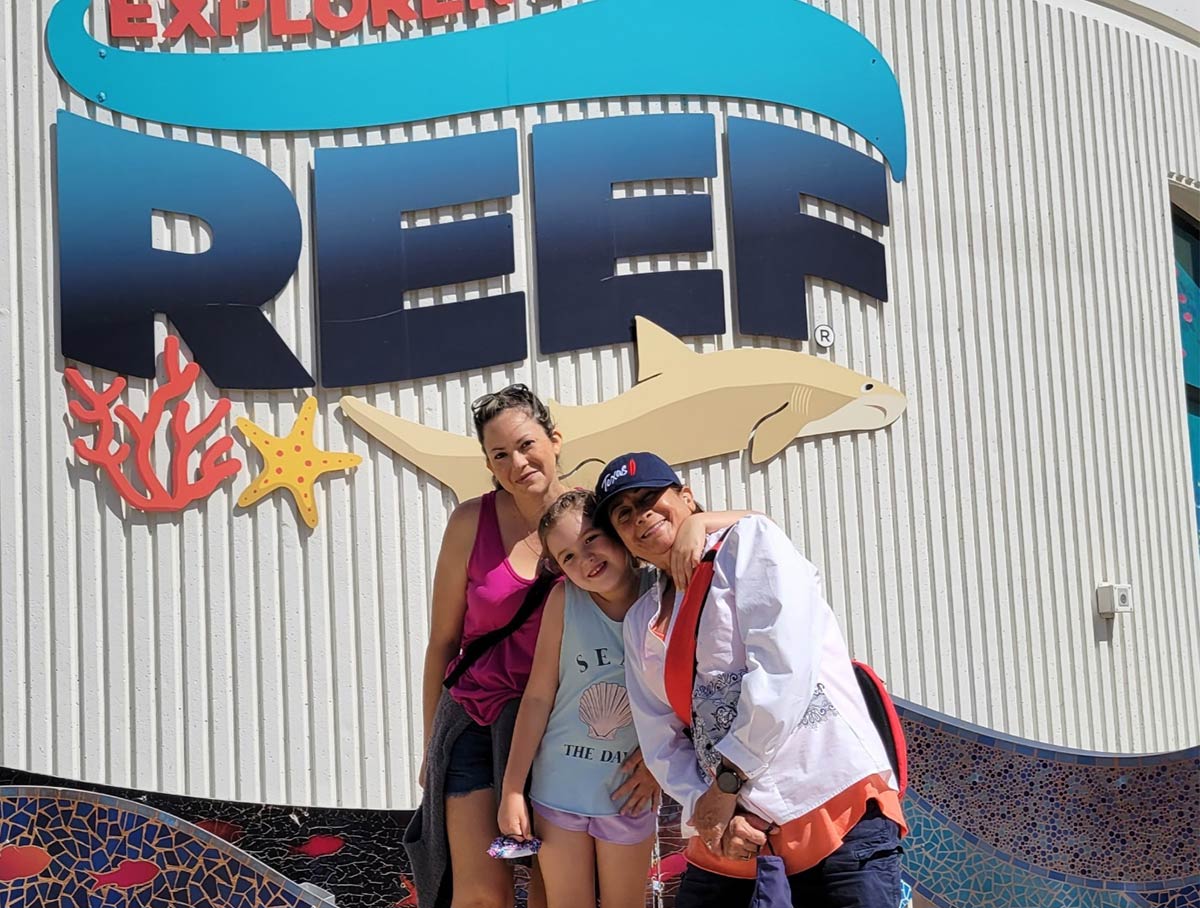 Three generations at Sea World.