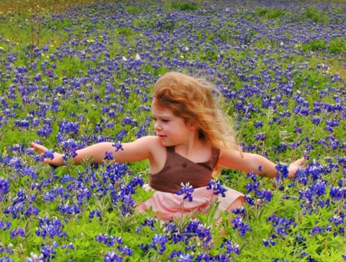 Six-year-old Sophia dancing in bluebonnets Six-year-old Sophia dancing in bluebonnets