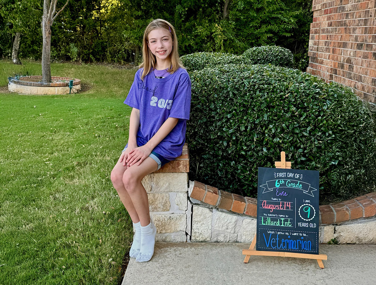 Evie is back at Texas Tech K-12 taking supplemental math