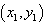 open parentheses x sub one comma y sub one closed parentheses