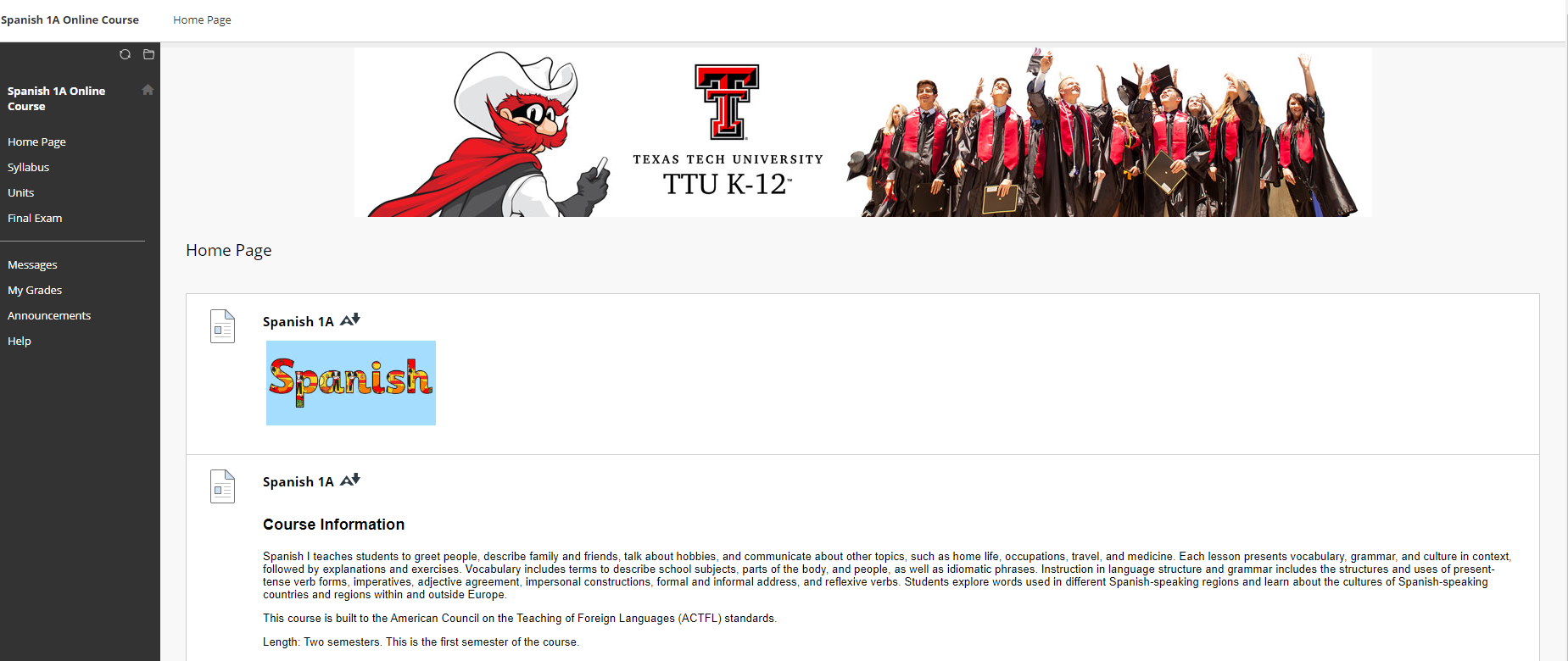 Course Homepage