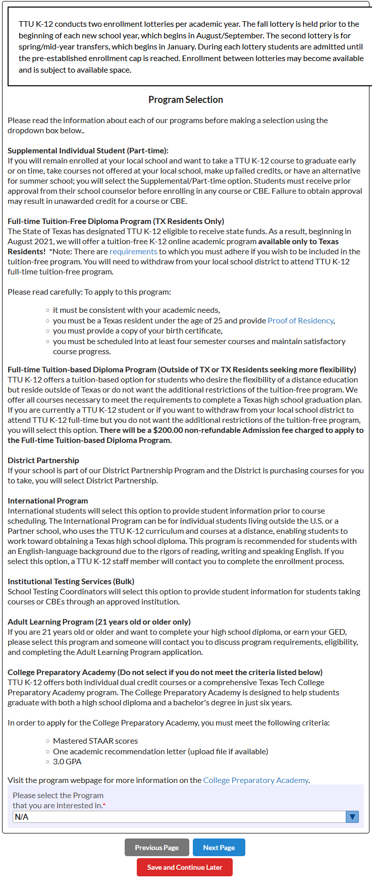Student Application