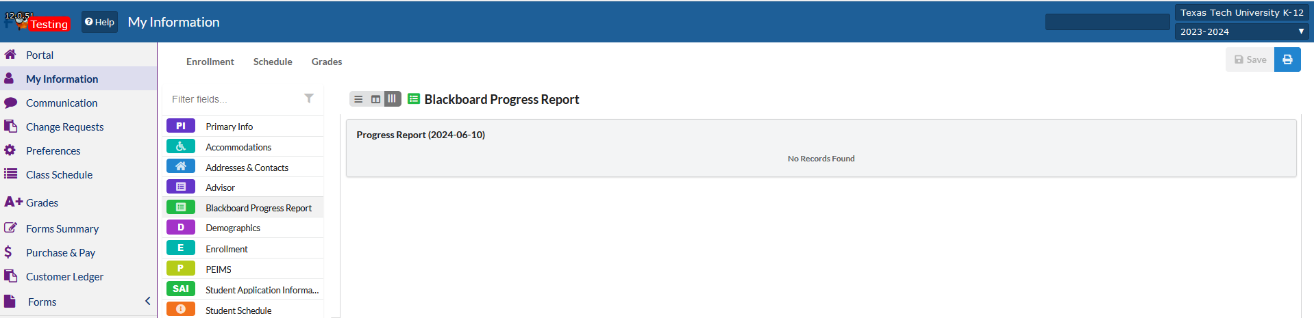 Blackboard Progress Report